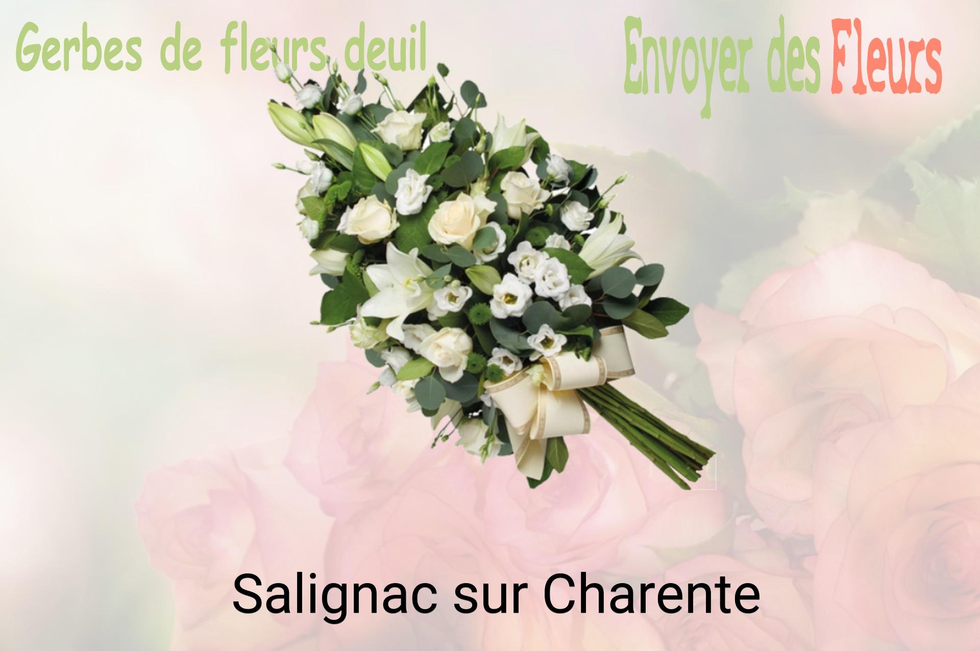 Gerbe de fleurs de deuil livrée à Salignac-sur-Charente